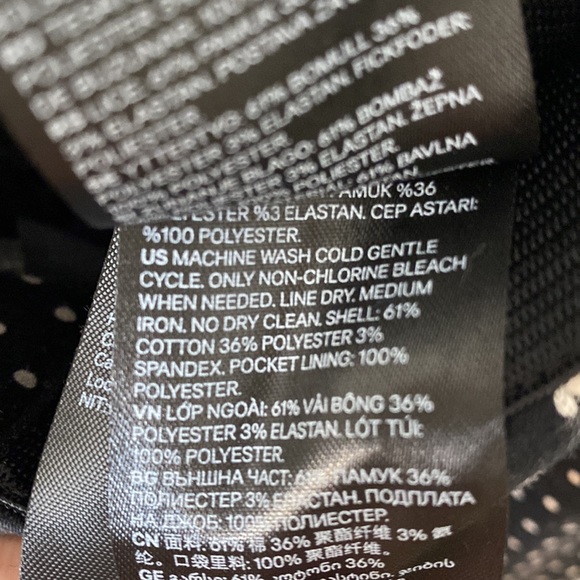 H&M size 6 ankle Trouser, black w cream polka-dots - Picture 7 of 7